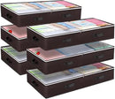 Budding Joy 6 Pack 90L Under bed Storage Containers Organizer Large Capacity Underbed Clothes Storage Bins Organization and Storage Bedroom Foldable Storage Bags with Clear Window Brown by CozyNest Decor