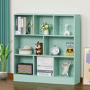 LEYAOYAO 8 Cube Bookshelf with Base,3 Tier Modern Mint-Green Kids Bookcase,Standing Wide Bookshelves Storage Organizer Toy Shelf,Wood Display Children's Book Shelves for Bedroom,Living Room,Nursery by CozyNest Decor