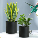 8/7/6 inch Plant Pots, 3 Set Cylinder Flower Pots for Outdoor Indoor Plants, Decorative Plastic Planters with Drainage Holes and Saucers for Garden House Plants, Black by GreenHaven Gardens