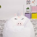 Posh Creations Cute Soft and Comfy Bean Bag Chair for Kids, Large, Animal - White Unicorn by TinyTreasures Baby Boutique