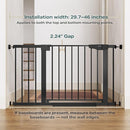 Cumbor 29.7-46" Baby Gate for Stairs, Mom's Choice Awards Winner-Auto Close Dog Gate for The House, Gifts for Mom, Easy Install Pressure Mounted Pet Gates for Doorways, Black by TinyTreasures Baby Boutique