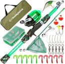 DaddyGoFish Kids Fishing Pole - Rod Reel Combo Tackle Box Starter Set - First Year Small Gear Kit for Boys Girls Toddler Youth Age Beginner Little Children by TinyTreasures Baby Boutique