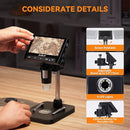 Elikliv Coin Microscope, 4.3'' LCD Digital Microscope 1000x, Coin Magnifier with 8 Adjustable LED Lights, PC View Compatible with Windows/Mac, EDM4B, Black by TinyTreasures Baby Boutique