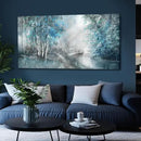 SOUGUAN Forest Wall Art for Living Room Foggy Tree Artwork Sunlight Wall Decor Nature Wall Decorations on Canvas 24"x48" Wall Paintings Ready to Hang by CozyNest Decor