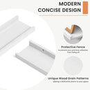 Solid Ash Wood Picture Ledge Shelf, 36 Inch Floating Shelves with Lip Set of 2, Photo Ledge Shelf Nursery Bookshelf Wall Mounted for Living Room Bedroom Decor, White by CozyNest Decor