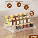 MUDEELA 2 Pack 3 Tier Spice Rack Organizer for Cabinet 11.6-Inch Spice Organization for Pantry, Non-Skid Spice Shelf with Protection Railing, Versatile Seasoning Organizer for Kitchen Counter by CozyNest Decor