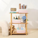 Small Storage Baskets for Organizing | Closet Organizer Bins | Shelf Toy Basket | Woven Rope Baskets | Cube Decorative Box | Shallow Basket | 11.5x7.5x4.7” | 3 Packs White Pink by CozyNest Decor