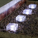 Solar Glass Brick Light - Solar Ice Cube LED Light - Crystal Brick Stone Lamp Garden Courtyard Pathway Patio Pool, Decorative Christmas Festives Ice Rock Cube Lights (4PCS White) by GreenHaven Gardens