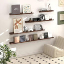 SAUMONIERES Picture Ledge Shelf Floating Book Shelves Set of 2 Wall Mounted Solid Wood for Bedroom Bathroom Living Room Kitchen, 72 Inch Walnut by CozyNest Decor