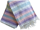 Del Mex Classic Mexican Blanket, Large Authentic Woven Falsa Throw (70"x50"), Artisan Southwest Décor for Beach, Yoga, Outdoors (Lavender/Pink) by CozyNest Decor
