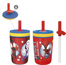 Zak Designs Spidey and His Amazing Friends Kelso Tumbler Set, Leak-Proof Screw-On Lid with Straw, Bundle for Kids Includes Plastic and Stainless Steel Cups with Bonus Sipper, 3pc Set, Non-BPA by TinyTreasures Baby Boutique