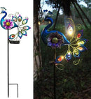 Solar Peacock Statue, Garden Metal Stake Lights Yard Decorations Outdoor,Perfect Peacock Gifts for Women, Ornaments,Mothers Day Ideal Gifts（Solar Peacock Flower ） by GreenHaven Gardens