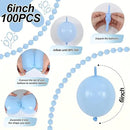 Light Blue Linking Balloons, 60PCS 6 Inch Small Baby Blue Quick Link Balloons for Making Balloon Wall Heart Arch, Tails Balloon for Wedding Birthday Baby Shower Engagement Graduation Party Decorations by CozyNest Decor