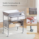 Baby Changing Table with Wheels, Maydolly Portable Foldable Changing Table, Waterproof Diaper Changing Station, Adjustable Height Changing Station, Mobile Nursery for Newborn and Infant (Grey) by TinyTreasures Baby Boutique