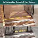 Cumbor 34" Extra Tall No Bottom Bar Baby Gate for Stairs, Auto Close Dog Gate Indoor for Larger Pets, 31.6-48" Hardware Mounted Safety Gate for Doorways, Wide Walk Thru Door for Easy Access (Black) by TinyTreasures Baby Boutique