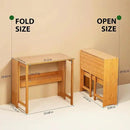 31.5" Bamboo Folding Desk,Space-Saving Computer Desk for Small Spaces, Foldable Study Table for Bedroom, Home Office, Dorm, Apartment（Natural） by CozyNest Decor