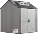 Rubbermaid Resin Outdoor Storage Shed With Floor (7 x 7 Ft) Weather Resistant Gray Organization for Home/Backyard/Garden Tools/Lawn Mower/Bike Storage/Pool Supplies by GreenHaven Gardens