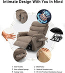 Large Power Lift Chairs Recliners for Elderly with Heated and Massage, Upgraded Dual Motor Lay Flat Recliners, 25in Extra Wide Seat, Folding Tablet, Side Pocket by CozyNest Decor