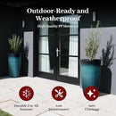 KOL 2-Pack 23.5" Plastic Planters, Gradient Blue Glossy Large Tall Plant Pots, Lightweight Decorative Flower Containers with Drainage Hole & Dual-Purpose Saucer – Indoor & Outdoor Use Front Porch by CozyNest Decor