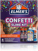 Elmer’s Confetti Slime Kit, Slime Supplies Include Metallic Glue, Clear Glue, Confetti Magical Liquid Activator, 4 Count - Perfect for Parties, Gift, Kids Activity Time by TinyTreasures Baby Boutique