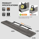 Fun Memories Floating Shelves for Wall, 48"x9.3" Rustic Solid Live-Edge Elm Wood Wall Shelves, Heavy-Duty Floating Shelves with Invisible Brackets for Living Room, Bedroom, and Kitchen, Grey Finish by CozyNest Decor