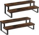 YINMIT Wooden Display Riser Stand, Tiered Perfume and Cologne Organizer Stand, 2 Tier Spice Rack Organizer, Rustic Display Shelf for Candles (2 Tier, 2 Pack) by CozyNest Decor