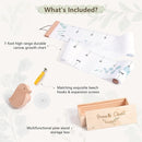 Growth Chart for Wall 7 Ft Height Chart with Keepsake Box & Hook Waterproof Canvas Measure Wall Ruler Removable Neutral Nursery Wall Decor for Baby Kids Toddlers by TinyTreasures Baby Boutique