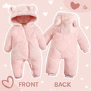 JiAmy Baby Snowsuit Newborn Winter Clothes Coat Romper Windproof Fleece Hat Zipper Baby Bear Outfit by TinyTreasures Baby Boutique