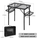 REDCAMP 35x16 Folding Grill Table for Outside with 2 Side Tables, 4 Adjustable Heights Portable Small Stand Table for Outdoor Indoor Camping Picnic BBQ by GreenHaven Gardens