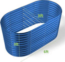 Land Guard 6x3x3ft Oval Galvanized Raised Garden Beds, Large-Capacity Metal Planter Box Outdoor, Durable Deep Raised Garden Bed 3ft Tall, Raised Beds for Gardening Vegetables, Royal Blue by GreenHaven Gardens