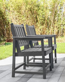 Patio Dining Chair Set of 2, HDPE Outdoor Dining Chair, Ergonomic HDPE Dining Chairs with Deep Seating, All Weather Outdoor Chairs Furniture for Backyard, Deck, Garden, Poolside, Smoke Gray by CozyNest Decor