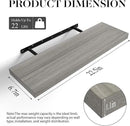 BAYKA Floating Shelves for Wall, 22.5 inches Wall Mounted Rustic Wood Shelves for Bathroom, Bedroom, Living Room, Floating Shelves for Books/Storage/Decor (Grey,Set of 3) by CozyNest Decor
