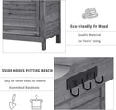 Merax Outdoor 39" Potting Bench Table, Rustic Garden Wood Workstation, Storage Cabinet with 2-Tier Shelves and Side Hook, Grey by GreenHaven Gardens