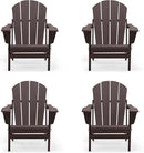 Westin Outdoors Laguna WO Home Furniture Adirondack Chair 4 PC Set Classic Outdoor Patio Folding Chair for Bon Fire Pit Lawn Backyard Beach Plastic Weather-Resistant (Dark Brown) by GreenHaven Gardens