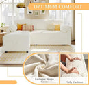 VanAcc Sofa Bed, Sleeper Sofa- 2 in 1 Pull Out Couch Bed with Storage Chaise for Living Room, White Sherpa 84in x 59in x 39in by CozyNest Decor