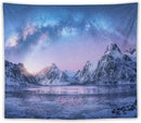 HZOHNAGO Mountain Tapestry Aurora Snow Mountain Sunset Pattern Printed Wall Tapestry Wall Hanging for Bedroom Living Room Dorm 60" W x 50" H by CozyNest Decor