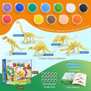Drama Planet Dinosaur Air Dry Clay Kit – Create 5 Dinosaur Models with 12 Colors of Modeling Clay, Instruction Guide – Fun & Educational Craft Set for Kids by TinyTreasures Baby Boutique
