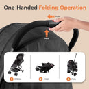 Jovial Lightweight Travel Baby Stroller - One-Hand Folding Compact Stroller with Multi-Position Reclining System - Retractable Sun Canopy, Extra-Large Storage Basket - Includes Airplane Storage Bag by TinyTreasures Baby Boutique