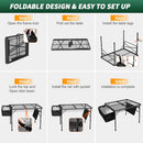 Portable Folding Grill Table with Sink for Outdoor, Lightweight Aluminum Frame Folding Grill Stand Picnic Table Camping Cooking BBQ, RV Picnic,2 Heights Adjustable(Black) by GreenHaven Gardens