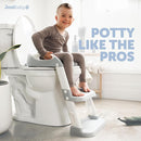 Jool Baby Potty Training Seat with 2 Step Ladder for Toddlers - Soft Cushioned Seat & Splash Guard, Adjustable Height (Gray) by TinyTreasures Baby Boutique
