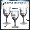Dandat 6 Pcs Halloween Skeleton Hand Goblets 12oz Clear Plastic Halloween Cups Skull Wine Glass Set for Creepy Spooky Party Decorations (Black) by CozyNest Decor