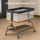 Baby Bassinet Bedside Crib, 3-in-1 Baby Bassinet Bedside Sleeper with Mattress and Soft, Breathable Sheet, Full-Mesh Sides, 6-Height Adjustable, Stable and Secure Crib for Newborns by CozyNest Decor
