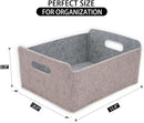Welaxy Storage Baskets Collapsible Felt Storage bin Foldable Shelf Drawers Organizers for Kids Pet Toys magazine Books Clothes Closet Cabinet decluttering (Oatmeal +Gray) by TinyTreasures Baby Boutique
