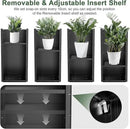 Tall Metal Cube Planter for Outdoor Plants 15" L x 15" W x 30" H 2 Pack, Heavy Duty Steel Planter Box with Removable Insert Shelf, Rectangular Planters for Porch, Garden, Yard, Hotel (Black) by GreenHaven Gardens