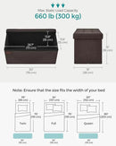 SONGMICS Mazie Collection - 30 Inches Folding Storage Ottoman Bench, Ottoman Foot Rest, End of Bed Bench, Storage Chest, Load 660 lb, for Living Room, Bedroom, Entryway, Brown ULSF047K02 by CozyNest Decor
