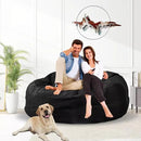 Bean Bag Chair for Adults 4FT,Soft Removable Cover for Teens/Girls Bedroom,Fluffy Giant Round Floor Beanbag Lounger Chairs (No Filler,Black) by CozyNest Decor