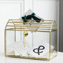 Wedding Card Box with Slot, 12.2'' Large Glass Card Boxes for Reception, Gold Card Holder, Clear Decorative Storage Box with Lock for Baby Shower, Birthday Party, Christmas, Bridal Shower by CozyNest Decor