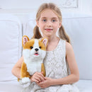 Interactive Plush Corgi Dog, Companion Robot Dog Pets,Handmade Weighted Stuffed Animals,Electronic Walking Toy with Barking,Tail Wagging,Talking, by TinyTreasures Baby Boutique