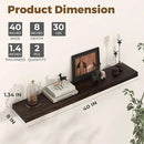 Axeman Floating Shelves for Wall - 40''W x 8'' D Rustic Solid Elm Wood Shelves for Storage, Wall Mounted Display Shelving with Invisible Heavy-Duty Metal Bracket (Walnut, 2PCs) by CozyNest Decor