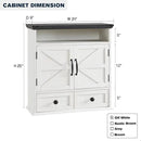 Bathroom Wall Cabinet, Farmhouse 24" Wide Medicine Cabinet with Drawer, Adjustable Shelf, Double Barn Doors, Storage Cabinets for Bathroom, Kitchen, Living Room, Off White by CozyNest Decor